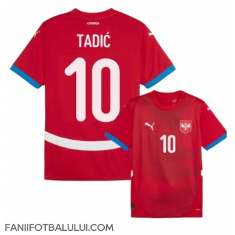 Serbia Dusan Tadic #10 Tricou Fotbal Replică European 2024 Barbati Acasa